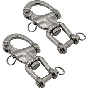 NRC&XRC Pair Jaw Swivel Snap Shackle 316 Stainless Steel for Sailboat Spinnaker Halyard &Diving