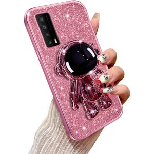 Phone Case for TCL Stylus 5G with Astronaut Kickstand & Lanyard Soft TPU Bling Shockproof Protection Cover for TCL Stylus 5G Case, Rose Gold