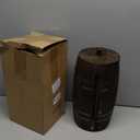 Solid Wood Paper Towel Holder for Countertop, 13.58" x 7.09" Barrel-Style with One-Handed Tear Design, Fit Most Standard Kitchen Paper Towel Rolls, Farmhouse Papers Towels Dispenser (Brown)