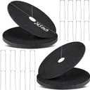 8 Pack Non-Woven Tree Mulch Ring, 24.5 Inch Degradabl Tree Protection Mat, Weed Barrier Round Mats with 16 Staples Stakes for Weed Growth RootProtection Resistant and Reusable