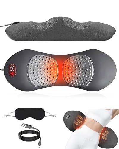 LKYEVCO 3 in 1 Electric Lumbar Support Pillow,Back Massager with Heat, Vibration, Traction,Lumbar Massager Support Pillow adjustable Height for Bed and Chair for Relief Deep Tissue,Waist Wedge Bolster