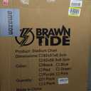 BRAWNTIDE Stadium Seat with Back Support - Comfy Cushion, Thick Padding, 2 Steel Bleacher Hooks, 4 Pockets, 2 Cup Holders, Reclining Back, Ideal Chair for Sport Events, Beaches, Camping, Concerts (Regular - Width 20.5 Inches, Black)