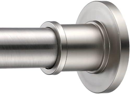 BRIOFOX Industrial Shower Curtain Rod - Never Rust Non-Slip 43-72 Inch 304 Stainless Steel, Brushed Nickel