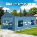 2 Pack Carport Canopy Replacement Sidewalls with Roll-up Windows, 2 Pack Zipper Doors for 12x20FT, Waterproof & UV Protected, Easy Assembly with Ball Bungees, Grey (Frame and Top Cover Not Included)