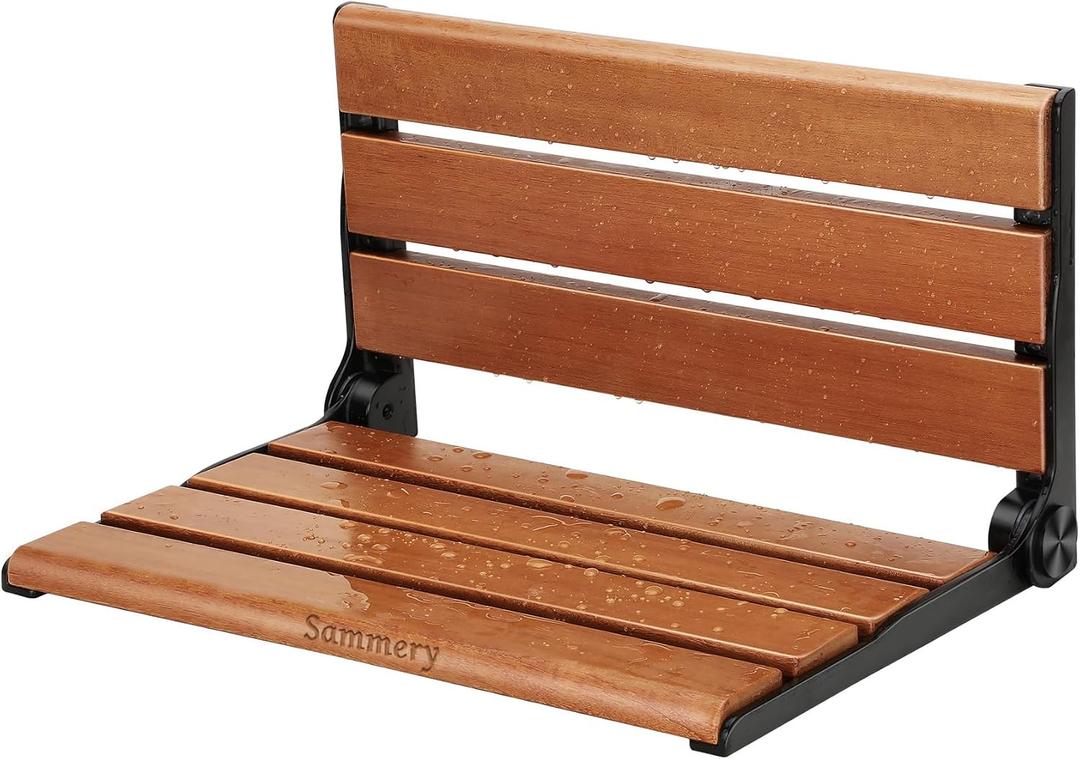 18" Wall Mounted Shower Seat, Shower Bench Wall Mount for Inside Shower, Fold Down Shower Seat, Shower Seats for Adults