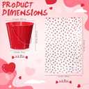 FoldTier 6 Set Valentine's Day Heart Gauze Table Runner Tulle Curtains and Buckets for Room Window 51 x 63 Inch Glitter Heart Valentines Table Runner Pink Tablecloth for Candlelight Dinner Home Decor