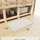 Waffle Bath Mat, Super Absorbent Non Slip Bath Mat Ultra Soft Bathmat Machine Washable Bath Rugs with Tassels, Beside Tub, 18" x 30", White
