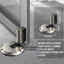 HOOFUS No Magnetic Mechanical Floor Door Stopper,Adjustable Door Holder, for Door Gaps up to 0.75 Inch in Height,Nail Free or Screws (Matte Brushed Nickel, 1 Pack)