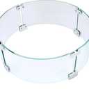 Fire Pit Wind Guard, 23" Glass Wind Guard for Fire Pit Round Table, Made of Clear Tempered Glass Set with Assembly Instructions