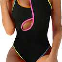 Hilinker Womens Cut Out One Piece Swimsuit Monokini Sexy Slimming Tummy Control Bathing Suit, Small