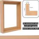 Real Solid Wood Canvas Floater Frame 16x20, Canvas Floating Frame for 0.6"-0.9" Deep Paintings Artwork, Oil Painting Frames (Light Brown, 16"x20")
