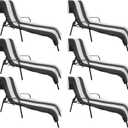 Superior Cabana Cotton Lounge Chair Cover, Outdoor Towel/Chaise Furniture Covers, Terry Cloth, Beach, Spa, Swim Accessories, Pool Chair Cover, Soft, Quick Drying, 32" x 102", Set of 6, Charcoal