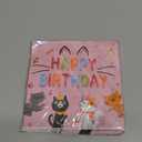 96Pcs Cat Birthday Party Supplies Cats Themed Plates and Napkins Pink Kitten Happy Birthday Tableware Set for Girls Pink Cat Baby Shower Party Supplies Serves 24