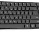 TIETI 2.4G Wireless Bluetooth Keyboard Rechargeable, Stainless Steel Ultra Slim Full Size Keyboard with Numeric Keypad Low Profile Silent Cordless Keyboards for Computer/Mac/Windows