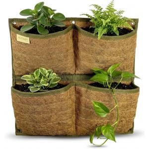 Vertical Garden Planter, 4 Pocket, Vertical Planter, wall planters for Outdoor Plants, Plant wall, Hanging planters for Indoor Plants, for Herbs, Patio Decor, Balcony Decor, Indoor Garden