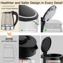 MEGAWISE 1.8L Healthy Electric Kettle, 1800W Borosilicate Glass Tea Kettle with Food Grade Material, Auto Shut-Off and Boil-Dry Protection Cordless Kettle Fast Boiling, BPA Free