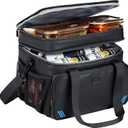 ZEEMO Soft Cooler Bag, Insulated Lunch Box, 19 L Ice Chest, Double Leakproof Layers, Waterproof and Collapsible Case for Work Outdoor Trip, Large Size, Black