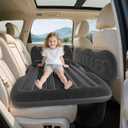 dessports SUV Air Mattress Inflatable Travel Bed: Foldable - Portable Car Inflatable Bed Camping & Road Trips - Thickened Car Air Mattress for Back Seat with Carry Bag & Cup Holder & 2 Pillows