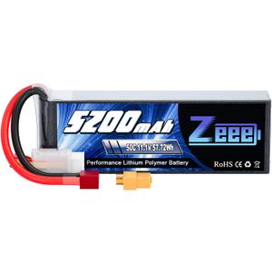 Zeee 3S Lipo Battery 5200mAh 11.1V 50C with T and XT60 Connector Soft Case Battery Compatible with RC Plane Quadcopter RC Airplane RC Helicopter RC Car Truck Boat