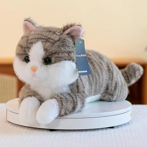 19 inch 3 lbs Cat Weighted Stuffed Animals, Realistic Weighted Cat Stuffed Animal, Sensory Comfort Plush Throw Pillow, Soft Kawaii Kitty Plush Toy Gift for Adults Kids Youth (Orange Tabby Cat)
