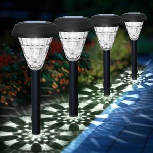 pearlstar 8 Pack Solar Pathway Lights Outdoor, Waterproof Auto On/Off Solar Outside Lights for Yard, Garden, Path, Walkway, Driveway and Lawn