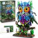 Sillbird Flower Owl Building Sets for Adults Creative Gifts for Mom Wife Women Her Girlfriend Couple, Home Decor or Table Centerpieces - Buildable Floral Animals Botanical Collection
