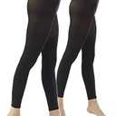 STYLEGAGA Women's 80Denier Semi Opaque Solid Color Footless Pantyhose Tights 2pair (M/L, Black), Pack 2