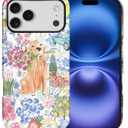 for iPhone 17 Pro Max Case,Hybrid 2-Layer Hard Shell + Silicone Protective Case -Resistant Shockproof- Ally's Dog's Cute College Summer Flower Collage