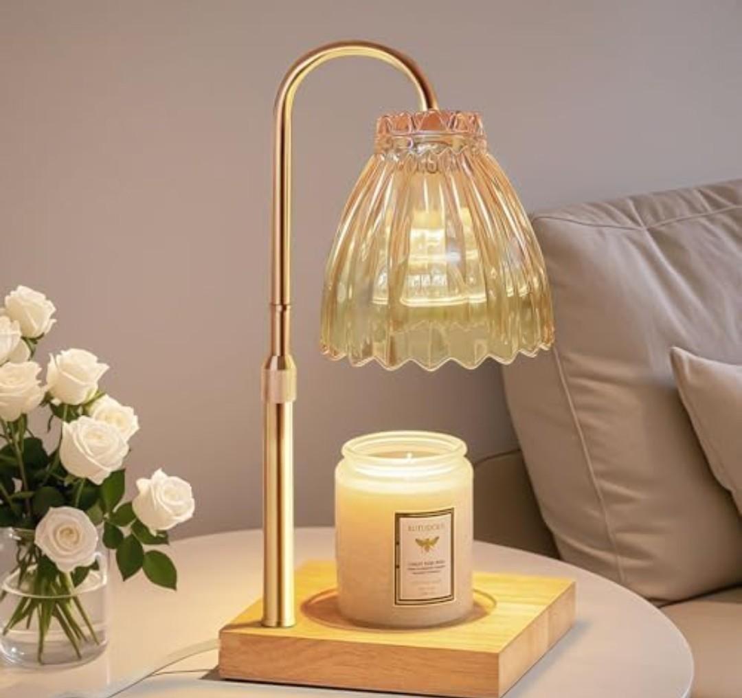 Candle Warmer Lamp with Dimmer Timer, Candle Lamp Warmer with 2 Bulbs, Candle Light for Scented Jar Candles, Birthday Gifts for Women, Vintage Home Decor House Warming Gift