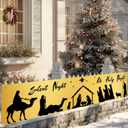 Christmas Banner Night Nativity Banner Holy Scene Decor Backdrop 78x17 Inches Festive Holiday Party Wall Decor Outdoor Indoor Welcome Banner Wall Hanging for Party Decoration Supplies