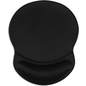 ITNRSIIET Ergonomic Mouse Pad with Gel Wrist Rest Support Gaming Small Wrist Rest Smooth Surface Non-Slip PU Base Comfortable Office Supplies Pain Relief, 8.7 x 7.2 inches, Black