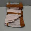 Stylish & Spacious XX-Large Beach Bag for Women  12 Pockets, Foldable & Lightweight Mesh Tote, Includes 2 Carabiners (White and Brown)