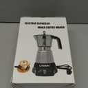 6 Cup Manual Espresso Maker, Small Espresso Machines for Home, Cuban Coffee Maker with Detachable Base & Overheat Protection,Cafeteras Electricas Modernas Moka Pot, Greca Electrica De Cafe Gift (silvery white)