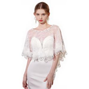 Ayliss Women Lace Wedding Shawls Wrap Bridal Embroidered Shrug Bolero Cape Shoulder Covers Up Evening Prom Party Dress