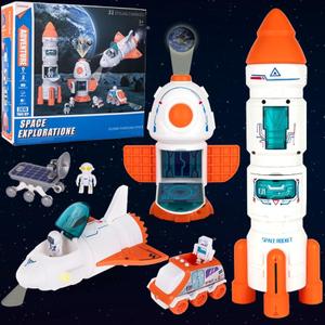 ArtCreativity Rocket Space Toys for Kids 3 4 5 6 7, with Planet Projection, Rocket Ship Toys for Toddlers with Lights and Sounds, Space Shuttle Toy with Mist Spray, Rovers, Astronaut Toy for Boys