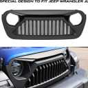KIWI MASTER Front Grill for Jeep Gladiator JT 2018-2026 Wrangler JL Accessories Matte Black Grille Bumper Mesh (Paint-able)
