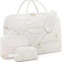 Travel Duffle Bag, Weekender Bags for Women with Shoe Compartment & Wet Toiletry Pocket , Carry on Overnight Hospital Bag for Woman Labor Delivery, Gym, Trip, Ideal Christmas Gift for Women Beige