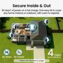 aosu Wireless Indoor/Outdoor Security Camera Kit with aosuBase Local Storage, 2K with 6X Zoom, 4-View Live, Cross-Camera Person Timeline, PIR + AI Human Detection, Color Night Vision, 4-Cam-Kit