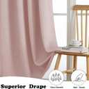 Simplebrand Blush Room Darkening Curtains for Bedroom 45 Inches Long 2 Panels Set, Sunlight Blocking Curtains for Small Windows, Grommet Energy Saving Thermal Insulated Short Drapes, 40Wx45L