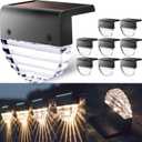 TIJNN Solar Deck Lights Outdoor, Solar Fence Lights Waterproof Led for Outdoor Stairs, Step, Yard,Patio Decor Illumination - 8 Pack
