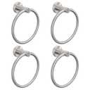NearMoon Bath Towel Ring, Bathroom Hardware Accessories-Thicken Stainless Steel Hand Towel Holder for Bathroom, Modern Round Towel Hanger Wall Mounted (Brushed Nickel, 5 Pack)
