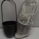 Stackable Metal Hanging Planters, Set of 2 Black Oval Plant Hangers with 6 inch Flower Pots, Modern Wall and Ceiling Plant Holders for Indoor Outdoor Plants Home Dcor (Double-Tier)