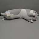 Cute Cat Plush Long Body Pillow Cuddle Cartoon Stuffed Animals Cat Plushie Soft Doll Pillows Gifts for Kids Girls (Gray, 19 Inches), 1 Count