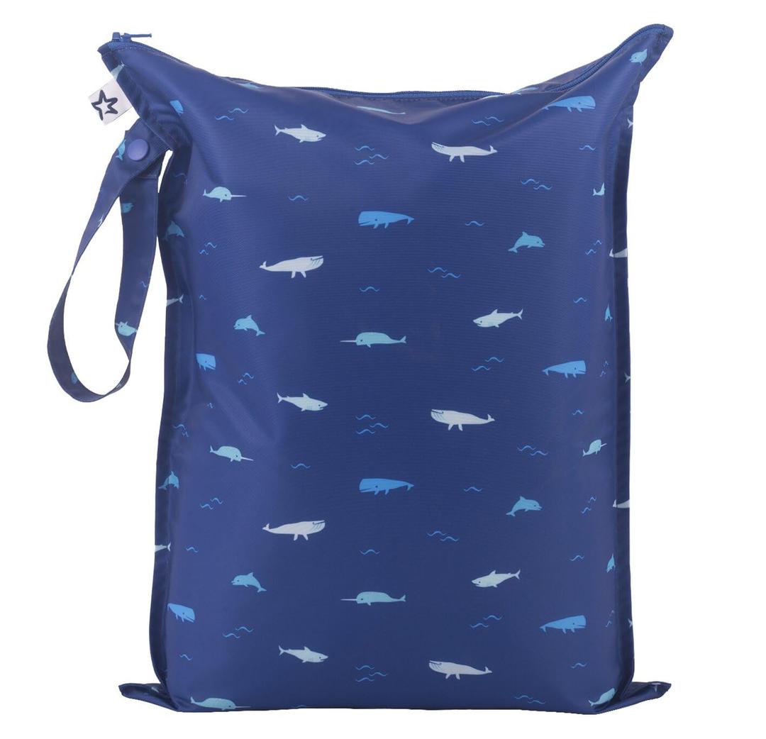 3 x Tiny Twinkle Mess Proof Wet Bags | 1-Pack Reusable Waterproof Wet Bags for Swimsuits | Baby Clothes | Travel & Diaper Bag (Ocean Life)