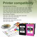 61 Black Ink Cartridge Replacement for HP 61 Ink for HP Ink 61 XL HP61 HP61XL Work with Envy 4500 5530 4502 4501 5535 Officejet 4630 4635 4632 Deskjet 1510 1512 1000 1010 3510 3050 2540 2542 Printer