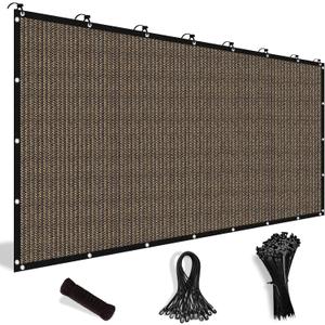 Shade&Beyond Customized Size 90% Sun Shade Cloth with Grommets, 8' X 8' Pergola Shade Cover Canopy, Mesh Tarp Sun Screens for Patio, Outdoor, Garden, Backyard, Mocha, YLB