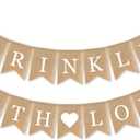 SWYOUN Burlap Sprinkled with Love Banner Baby Shower Birthday Party Garland Mantel Fireplace Sprinkle Party Decoration