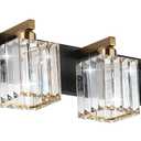 Aipsun Modern Vanity Light Bathroom Lighting Fixtures 5 Light Crystal Bathroom Vanity Light Fixtures (Exclude Bulb) (40 inch, Black Gold)