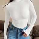 ZESICA Women's Long Sleeve Mock Neck Shirts 2025 Fall Winter Thermal Casual Slim Fit Pullover Tops (XL)