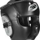 Boxing Headgear 1 Pack, Easter Basket Gifts for Girls Boys Adjustable Boxing Head Gear Helmet for Adult Men & Kids,Closed-Type Safe,for MMA Sparring,Muay Thai,Kickboxing Training Gear,Strong Grip (Black-Grey)